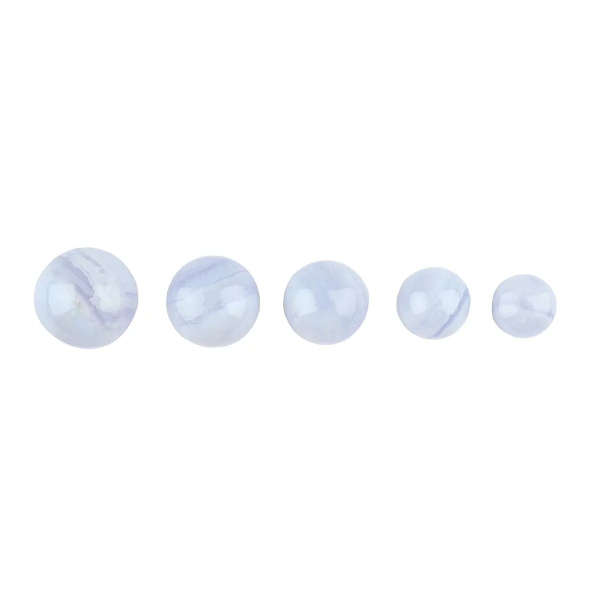 17cts Blue Lace Agate Round Cabochons Approx 7 to 11mm (Set Of 5)