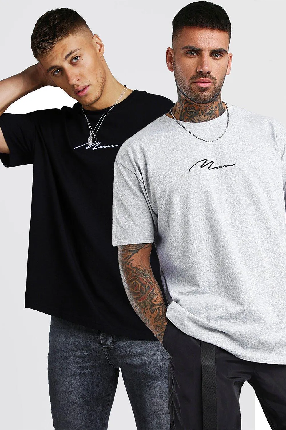 2 Pack Oversized Man Signature T-shirt