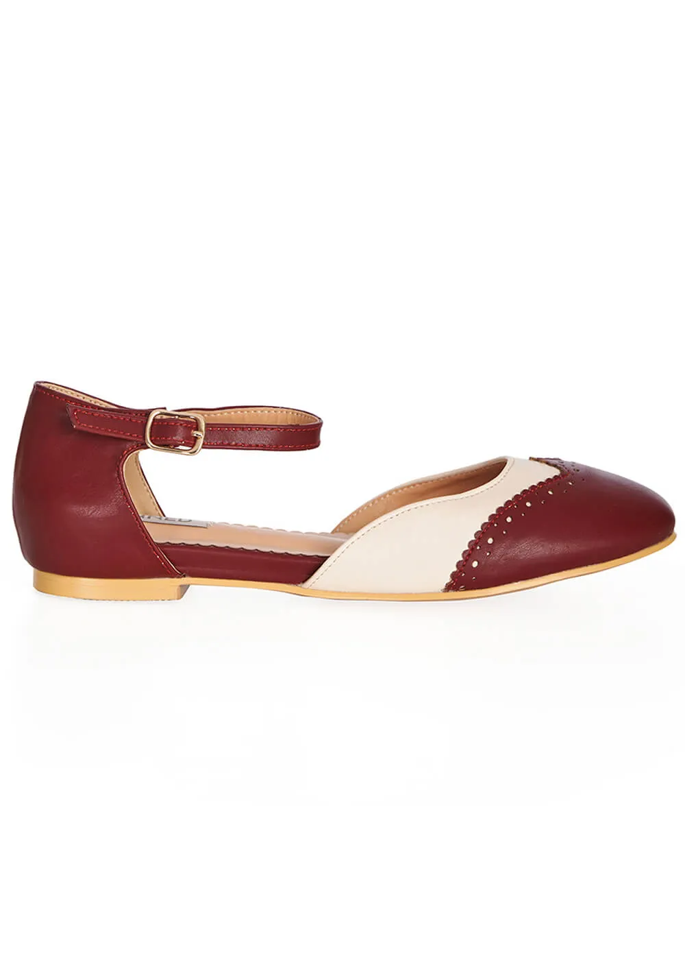 Banned Dapper Dancemates Ballerina's in Burgundy