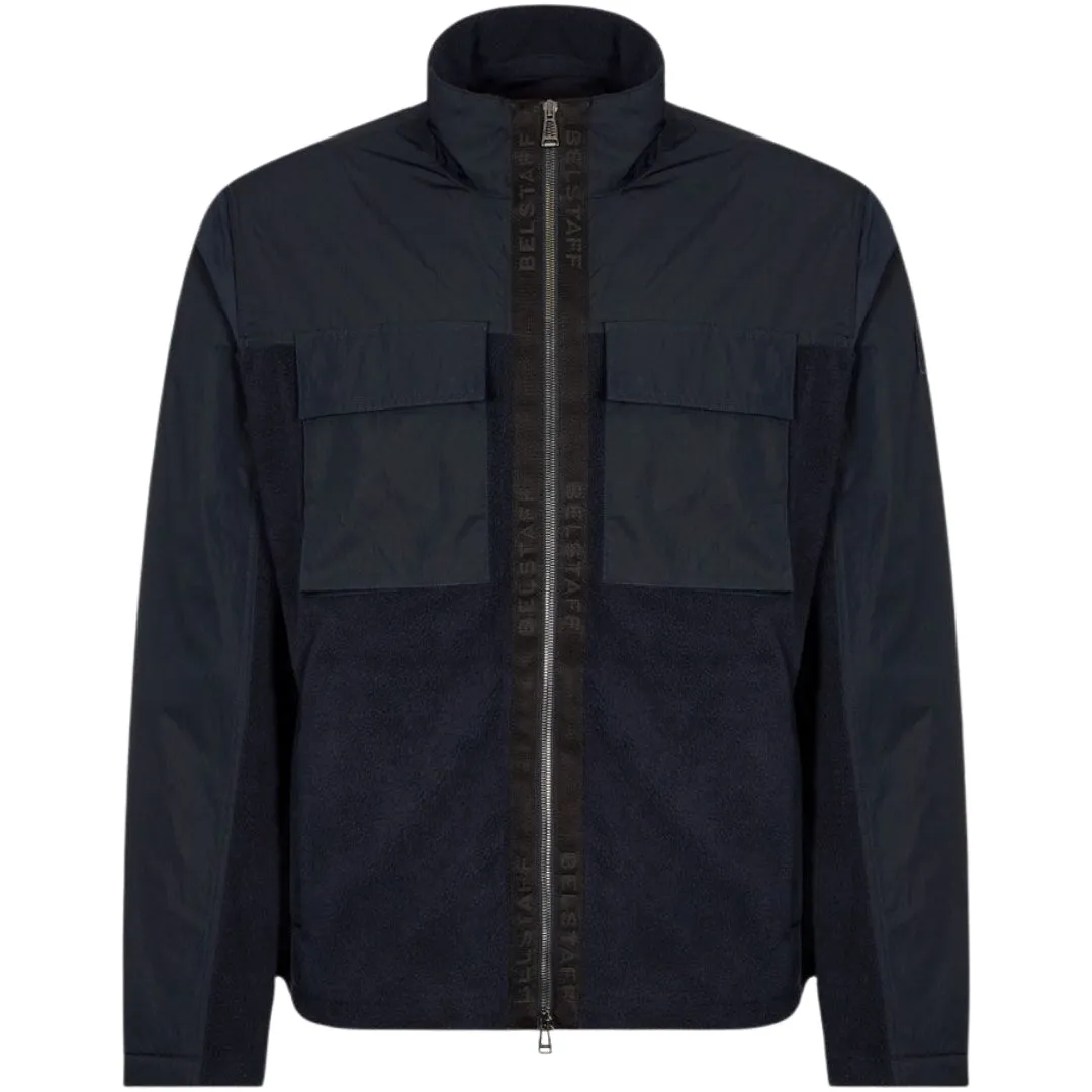 Belstaff Mens Halstead Fleece Dark Ink Jumper Navy Blue