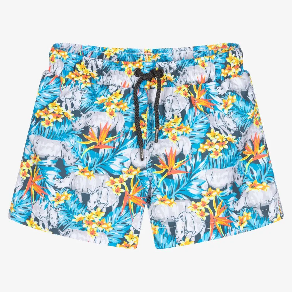 Boys Blue Rhino Swim Shorts