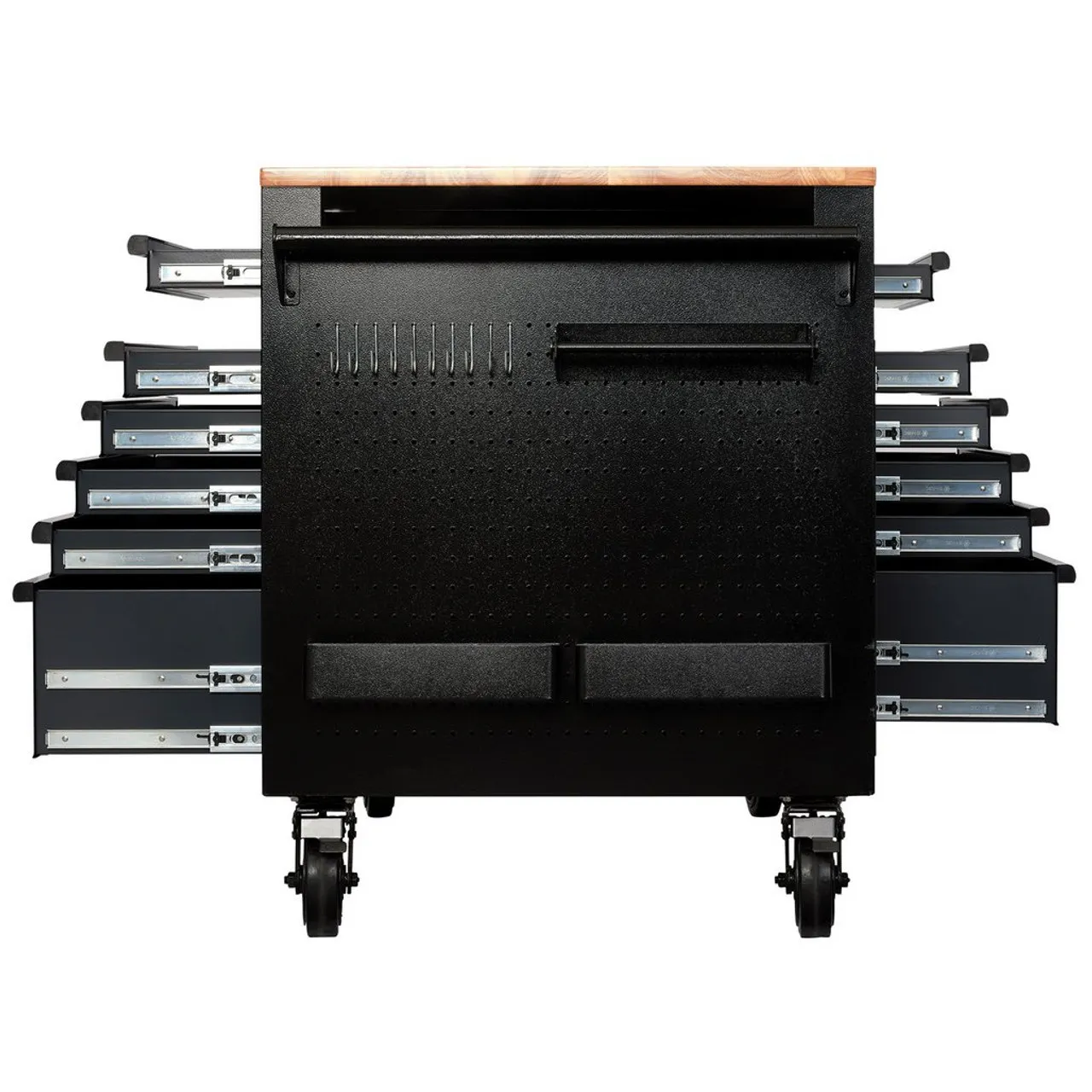 BUNKER® by Draper 08251 Multi-Functional Workbench Roller Tool Cabinet, 14 Drawer, 48", Grey