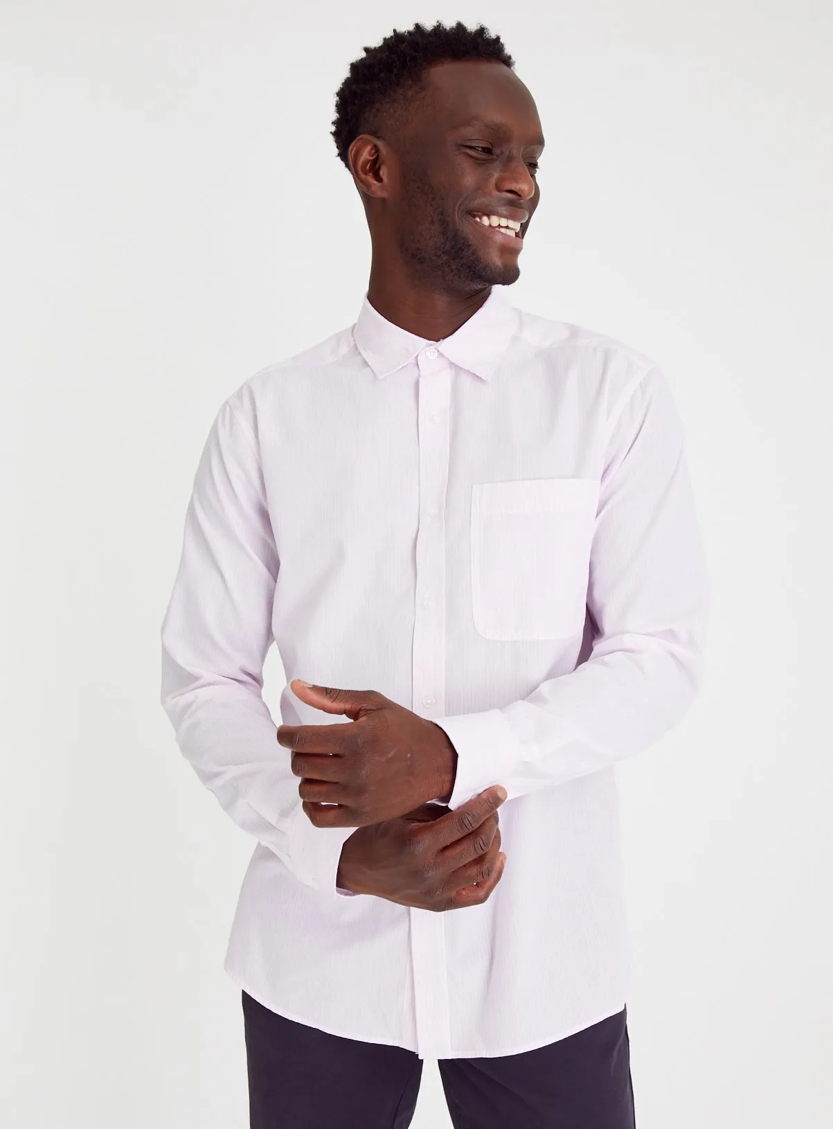 Buy Pink Butchers Stripe Regular Fit Shirt XXXL | Formal shirts | Tu