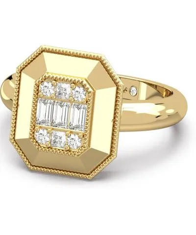 Clartè Women's Gold Gatsby Emerald Cut Ring