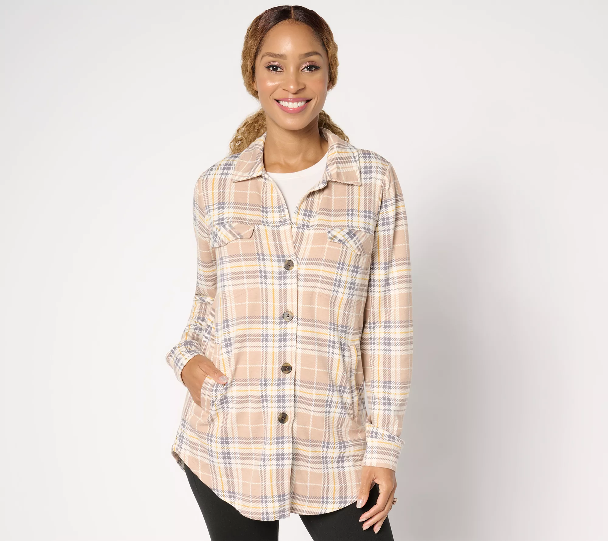 Cuddl Duds Comfortwear Button-Up Shacket