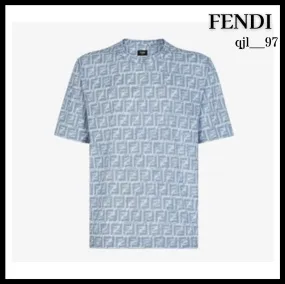 FENDI  |Unisex Plain Cotton Logo Luxury T-Shirts