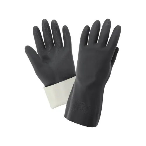 Global Glove 230F FrogWear Premium Black Flock-Lined 30-Mil Neoprene Unsupported Gloves with Honeycomb Pattern Grip