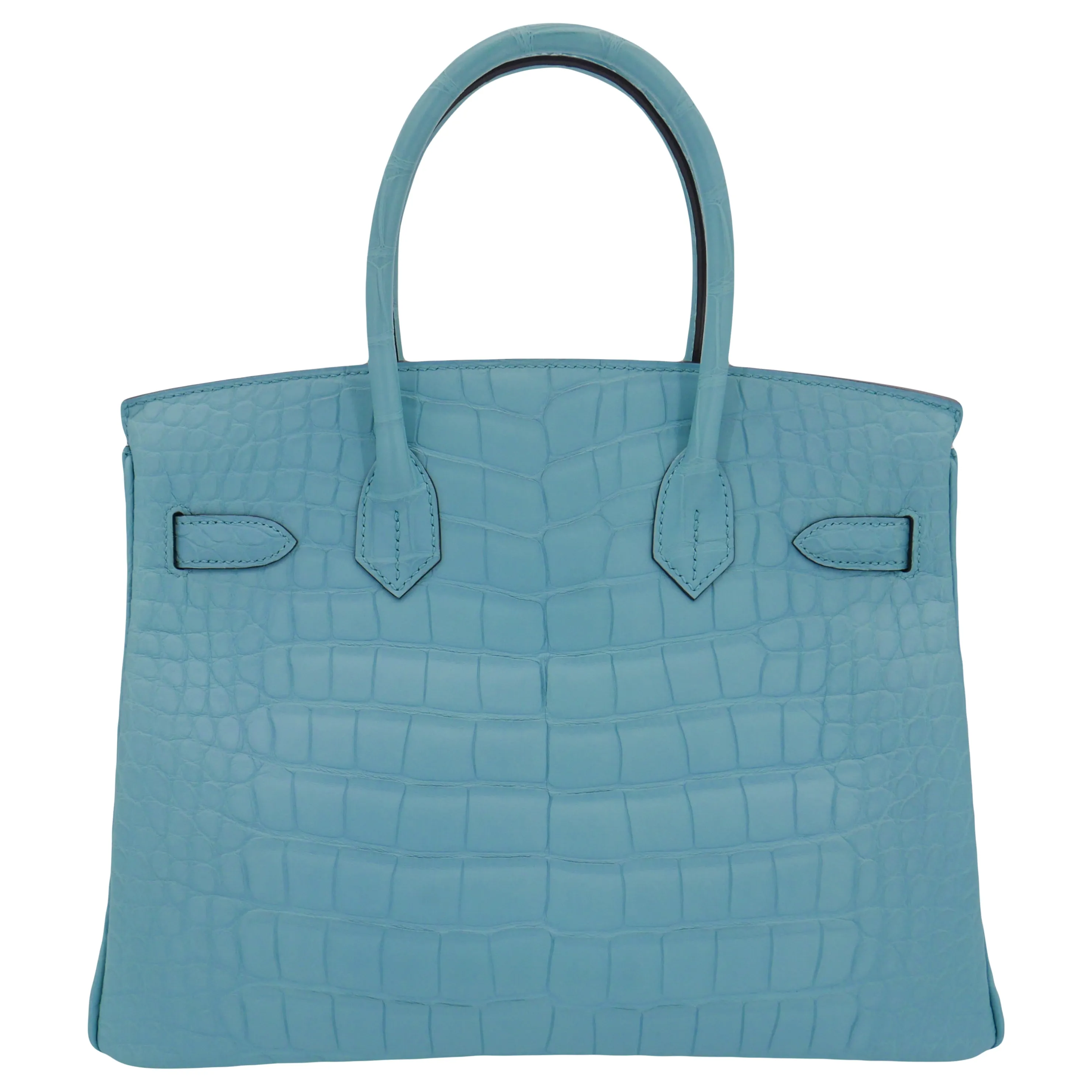 Hermès 30cm Birkin Bleu Saint Cyr Matte Alligator Gold Hardware