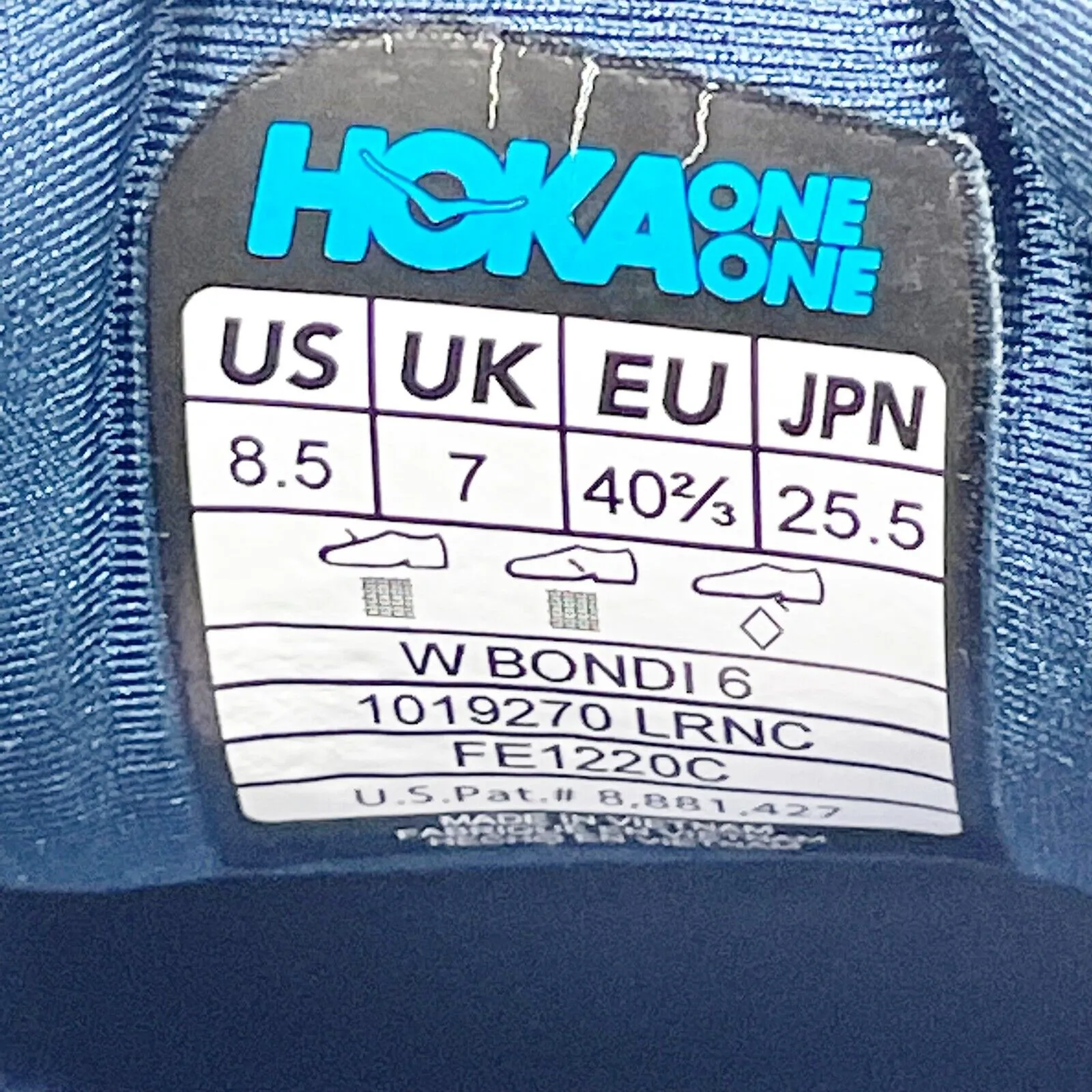 Hoka One One Womens Bondi 6 1019270 LRNC Gray Running Shoes Sneakers Size 8.5