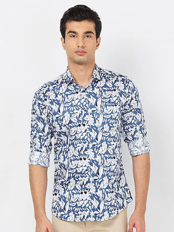Killer Men Blue Regular Slim Fit Shirts