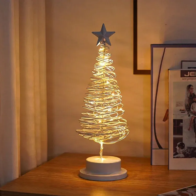 Lampe Arbre de Nol en Fer à Piles