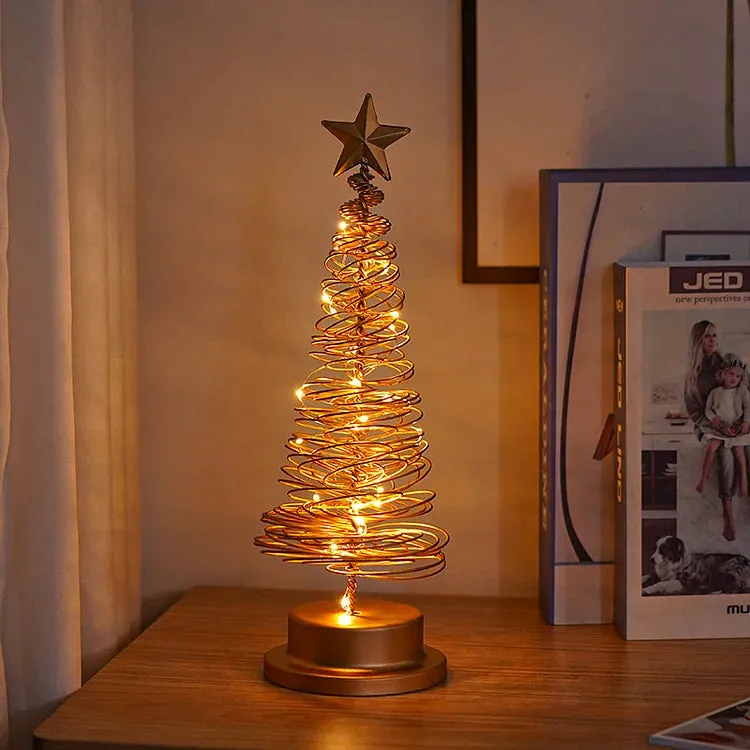 Lampe Arbre de Nol en Fer à Piles