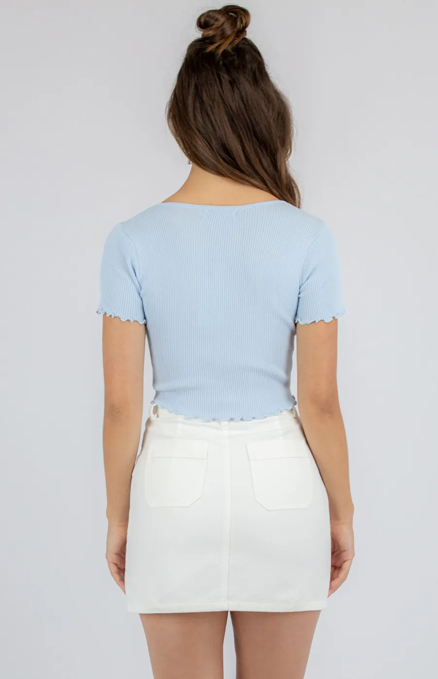 Lettuce Edge Knit with Drawstring Detail (SKN438)
