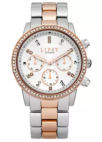 Lipsy Two-Tone Bracelet Watch with White Sunray Dial | Kaleidoscope