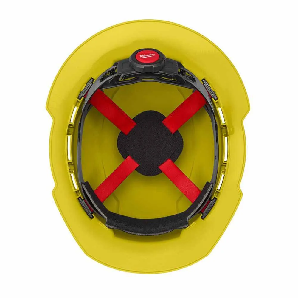 Milwaukee 48-73-1103 Yellow Full Brim Hard Hat with 4PT Ratcheting Suspension – Type 1 Class E