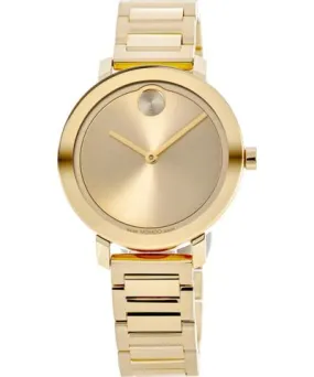 Movado Bold Evolution Gold Dial Gold Steel Women's Watch 3600822