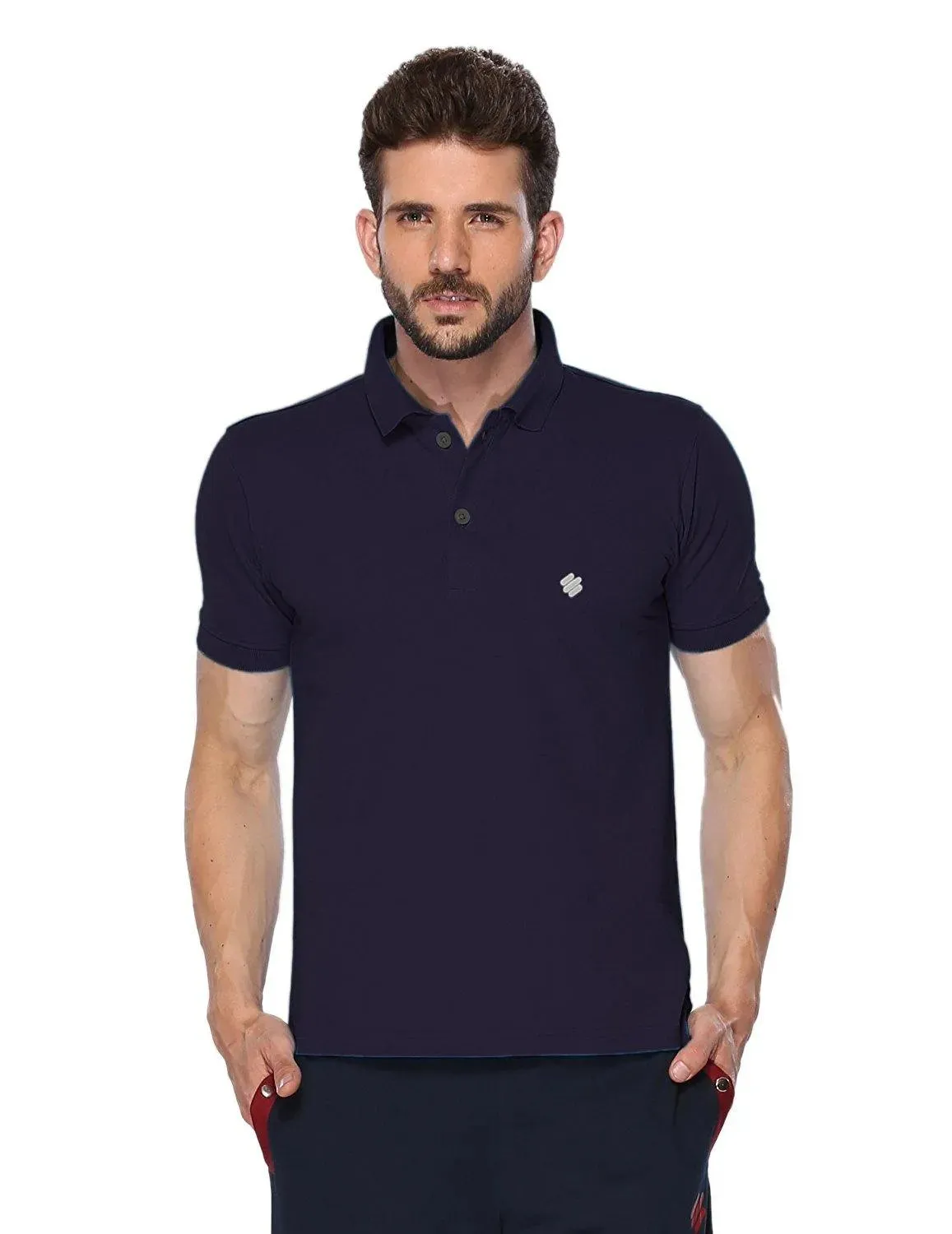 ONN Men's Cotton Polo T-Shirt in Solid Purple colour