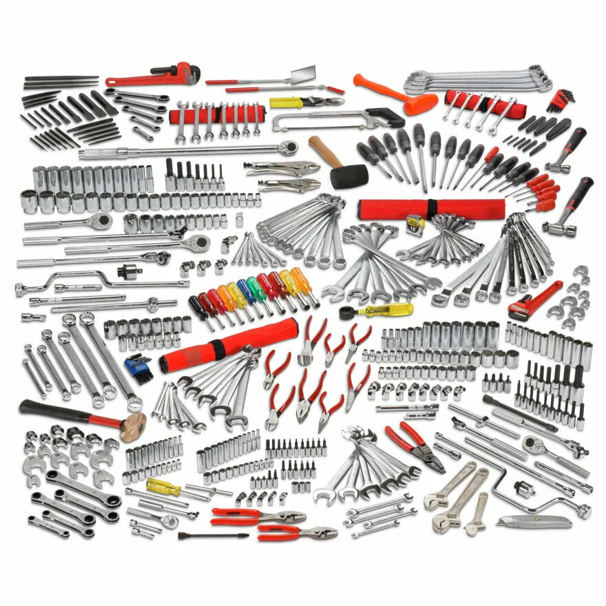 PROTO 497 PIECE MASTER TECHNICIAN MAINTENANCE TOOL SET WITH 34" 8-DRAWER ROLLER AND  6-DRAWER TOP CHEST