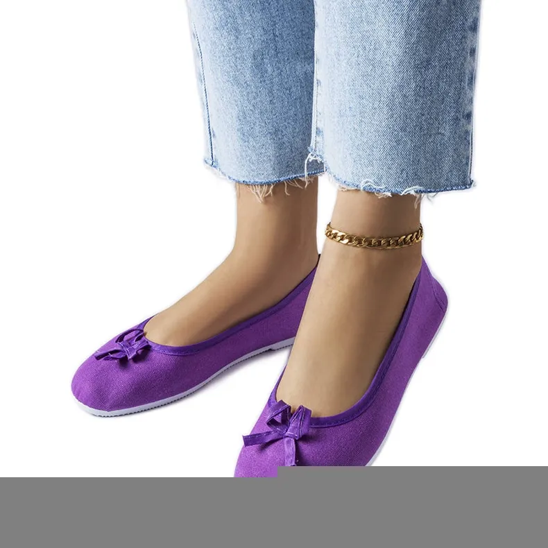 Purple fabric ballerinas from Gendron violet