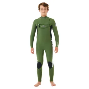 Rip Curl Junior Dawn Patrol 5/3mm Chest Zip Wetsuit - Green - 23/24