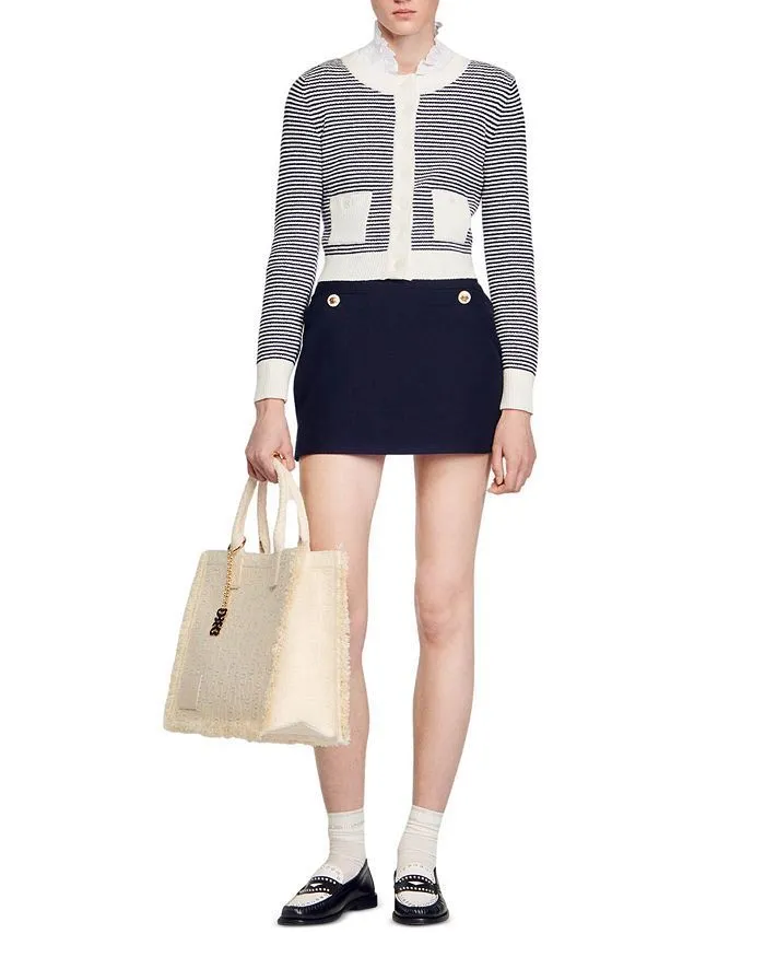 sandro  |Stripes Casual Style Rib Street Style Long Sleeves