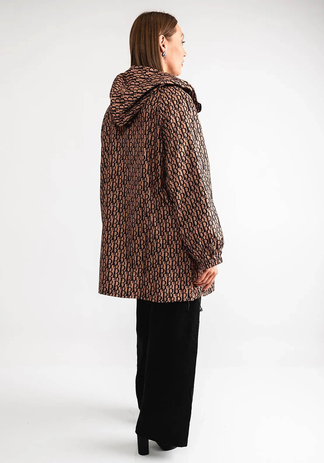 Serafina Collection One Size Monogram Coat, Brown